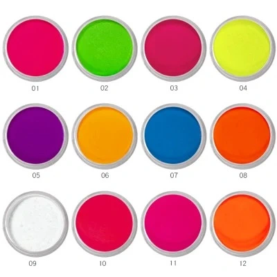 Dust Fluorescence Nail Glitter Flakes Pigment DIP Powder Nail Polish UV Gel Colorful Nail Decorations