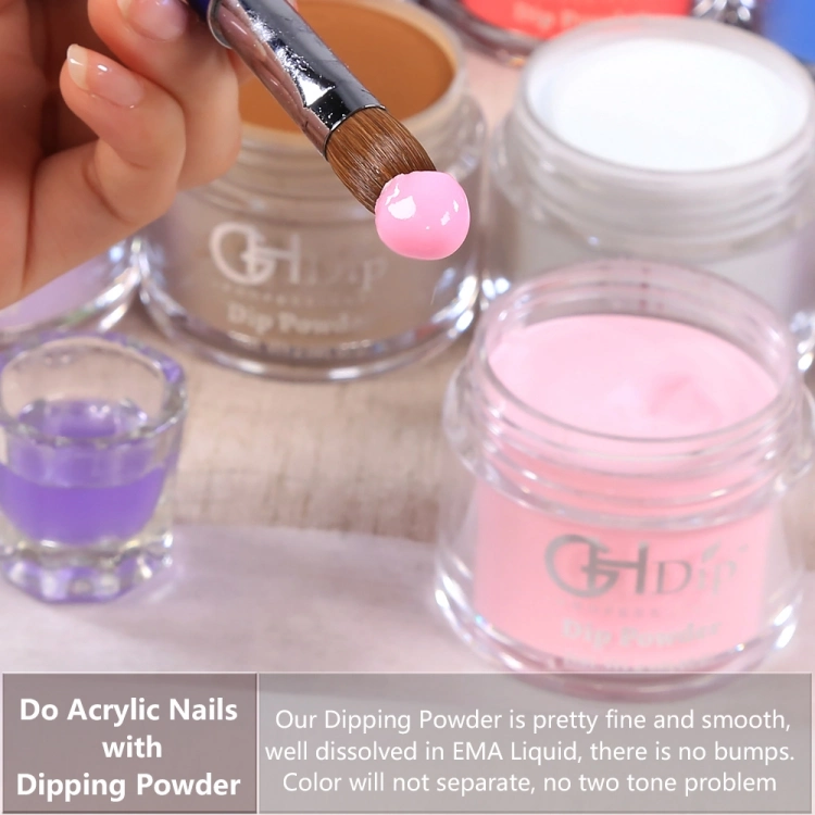 Clear Pink&White Color 2in1 Use Acrylic Dipping Powder Nails