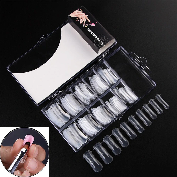 100PCS Resuable Durable Acrylic Mold False Nail Form Tip for Builder Gel Extension
