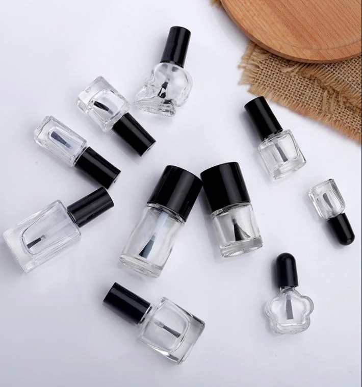 8 Ml Cute Clear Empty Nail Polish Glass Container with Rose Gold Cap