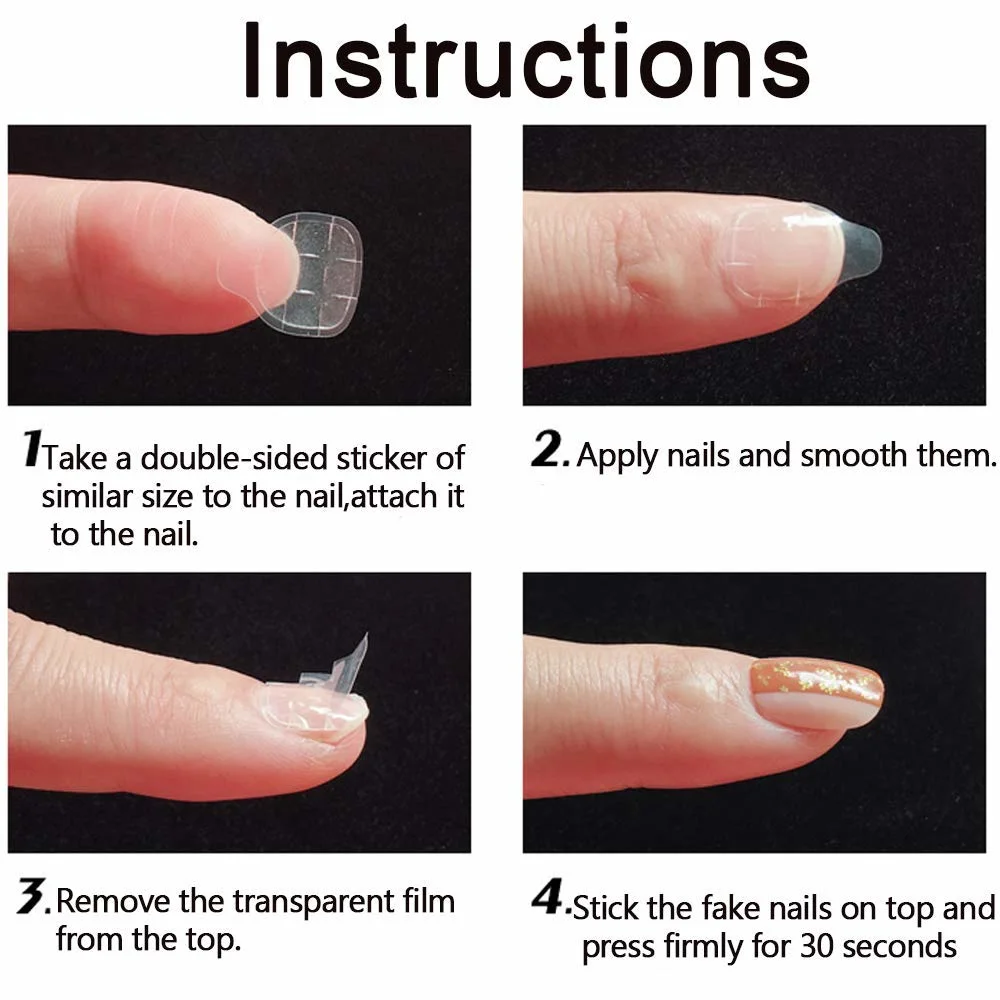 Double Sided Glue Nail Sticker Adhesive Tabs Waterproof Breathable Fake Nail Glue Stickers Jelly False Nails Tips