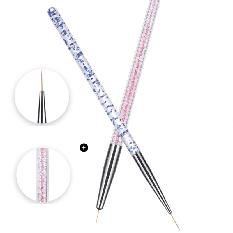 3PCS/Set Acrylic French Stripe Nail Art Liner Brush Set 3D Tips Manicure Ultra-Thin Line Drawing Pen