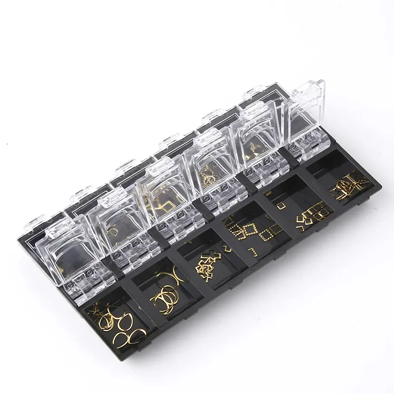 12 Grids Jewelry Organizer Plastic Nail Decoration Storage Container with Dividers Empty Nail Art Display Case Pill Box
