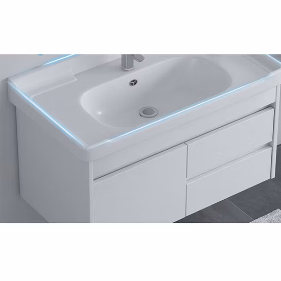 German Style Foshan Basin Solid Wood White Lacquer Bathroom Vanity